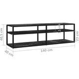 TV omarica črni marmor 140x40x40,5 cm kaljeno steklo, (20913203) | Shoptok.si