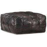  Tabure crni 60 x 60 x 30 cm od prave kozje kože | shoptok.hr