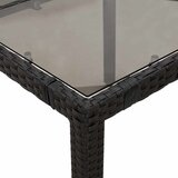  7-dijelni vrtni bistro set od poliratana s jastucima crni Crna 150 x 90 x 75 cm | shoptok.hr