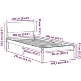 Okvir kreveta s uzglavljem Bijela i svijetlosiva 100 x 200 cm | shoptok.hr
