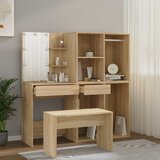  Set toaletnog stolića boja hrasta sonome LED konstruirano drvo Smeđa | Shoptok.si
