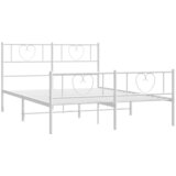  Metalni okvir kreveta uzglavlje i podnožje bijeli 120x190 cm | shoptok.hr