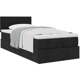 vidaXL Otomanski posteljni okvir z vzmetnico črn 90x200 cm blago | Shoptok.si