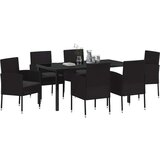  Vrtni set za objed s jastukom 7 pcs Crna poliratan | shoptok.hr