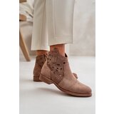 S. BARSKI Women's Cutout Ankle Boots With Zip Brown S.Barski | shoptok.hr