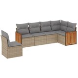 Maison Chic Seti vrtnega pohištva - Vrtna garnitura - Vrtni pohištvo set 6-delna z blazinami bež poli ratan, (21813043) | Shoptok.si