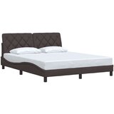 vidaXL Posteljni okvir brez vzmetnice temno rjav 160x200 cm blago | Shoptok.si