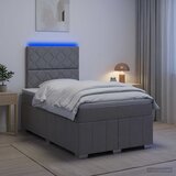  LED okvir za krevet s madracem Svjetlosiva 120 x 190 cm Tkanina | shoptok.hr