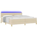  LED Box Spring Krevet s LED trakama Krema 200 x 200 cm tkanina | shoptok.hr