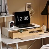 SoBuy stojalo za monitor z predalom dvigalo za mizo bela, (5000009210) | Shoptok.si