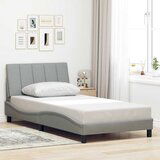Maison Chic Posteljni okvir - Enojna postelja - Postelja za odrasle brez vzmetnice svetlo siv 100x200 cm blago-J7487, (21761467) | Shoptok.si