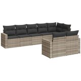 Maison Chic Seti vrtnega pohištva - Vrtna garnitura - Vrtni pohištvo set 8-delna z blazinami sv. siv poli ratan, (21801000) | Shoptok.si