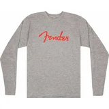 Fender majica Spaghetti Logo LS S Heather Gray