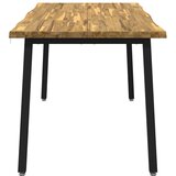  Stol za blagovanje s prirodnim rubom 140 x 90 x 75 cm Bijela - Bijela i crna 140 x 90 x 75 cm Živi rub | shoptok.hr