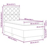 Box Postelja z vzmetnico z vzglavjem Taupe 80 x 200 cm blago, (5000127579) | Shoptok.si