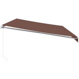 vidaXL Tenda na ručno uvlačenje s LED smeđa 600x350 cm | shoptok.hr