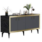Hanah home komoda poli black marble anthracite gold
