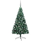  Umjetna osvijetljena polovica božićnog drvca zelena 210 cm | shoptok.hr