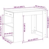 vidaXL Radni stol s ladicom i policom beton sivi 102x62x77,5 cm | shoptok.hr