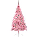 vidaXL Umjetna preddekorirana božićna jelka Roza 180 cm PVC | Shoptok.si