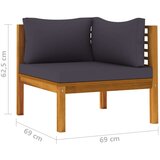  Sedežna garnitura 2-delna s temno sivimi blazinami akacija, (20665327) | Shoptok.si