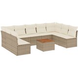  10-dijelni set vrtnih sofa s jastucima bež od poliratana | shoptok.hr