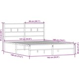  Posteljni okvir brez vzmetnice hrast 137x190 cm inženirski les, (21611586) | Shoptok.si