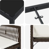 vidaXL 5-delni set za jedilnico na vrtu z blazinami Rjav Poli ratan | Shoptok.si