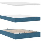 vidaXL otomanski krevet s madracem&led tamnoplavi 140x190cm baršunasti | shoptok.hr