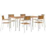 vidaXL 7-delna vrtna jedilna garnitura iz trdega akacijevega lesa, zunanja jedilna miza 180x90x75 cm iz trdega akacijevega lesa, zložljivi vrtni stoli 2 kosi iz trdega akacijevega lesa in kovine, zložljivi vrtni stoli 4 kosi iz trdega akacijevega lesa in kovine Cene