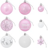  Set božićnih kuglica 88 kom. Roza i bijela Ø 6 cm Plastika | shoptok.hr