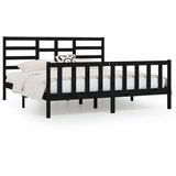 Furnova Posteljni okvir črn iz trdne borovine 200x200 cm, (21937280) | Shoptok.si