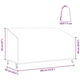 vidaXL Pokrivač za vrtnu klupu Crna 185 x 85 x 65 / 94 cm 600D tkanina | shoptok.hr