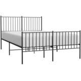  Metalni okvir kreveta uzglavlje i podnožje crni 140x200 cm | shoptok.hr