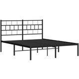 Metalni okvir za krevet s uzglavljem crni 140x190 cm | shoptok.hr