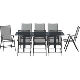  9-dijelni vrtni blagovaonski set antracit čelični | shoptok.hr