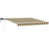 vidaXL Ročna Retraktibilna Tenda z LED Zelena in Rumena 350x250 cm, Tenda Zamenjava Tkanine za 3,5x2,5 m Okvir Zelena in Rumena | Shoptok.si