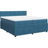 vidaXL Box spring postelja z vzmetnico modra 200x200 cm žamet, (21310788) Cene