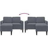 SOFA 2-sjed s ležaljkom u obliku slova L tamnosiva 125cm baršun | shoptok.hr
