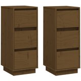 Maison Chic Komoda - Predalnik 2 kosa medeno rjava 32x34x75 cm trdna borovina, (21719216) | Shoptok.si