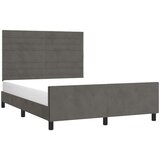  Posteljni okvir z vzglavjem temno siv 140x190 cm žamet, (20794949) | Shoptok.si