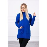 Kesi Sweater with stand-up collar purple-blue Cene