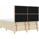  Krevet s opruga kutije s uzglavljem Krema 190 x 140 cm tkanina | shoptok.hr