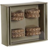  Prstan iz prtička DKD Home Decor Naraven Juta Mangov les 6 x 3 x 6 cm 4 Kosi | Shoptok.si