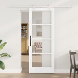 vidaXL drsna vrata z opremo Komplet Bela 78x202 cm Masivni les Bor, notranja vrata z steklom 'ORKDAL'Bela 78x202x4 cm Cene