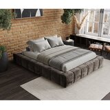 Maison de Rêve Smeđi tapecirani bračni krevet s prostorom za odlaganje s podnicom 180x200 cm Aruba L – | shoptok.hr