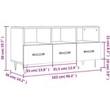 vidaXL TV omarica dimljeni hrast 102x36x50 cm inženirski les | Shoptok.si