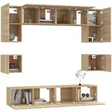  8-dijelni set TV ormarića boja hrasta sonome konstruirano drvo | shoptok.hr