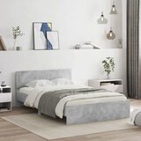  Okvir kreveta s uzglavljem LED siva boja betona 135 x 190 cm | shoptok.hr