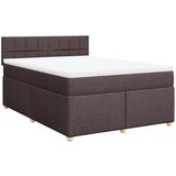 vidaXL Box spring postelja z vzmetnico temno rjava 140x200 cm blago, (21309852) Cene